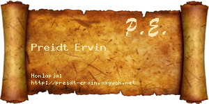 Preidt Ervin névjegykártya